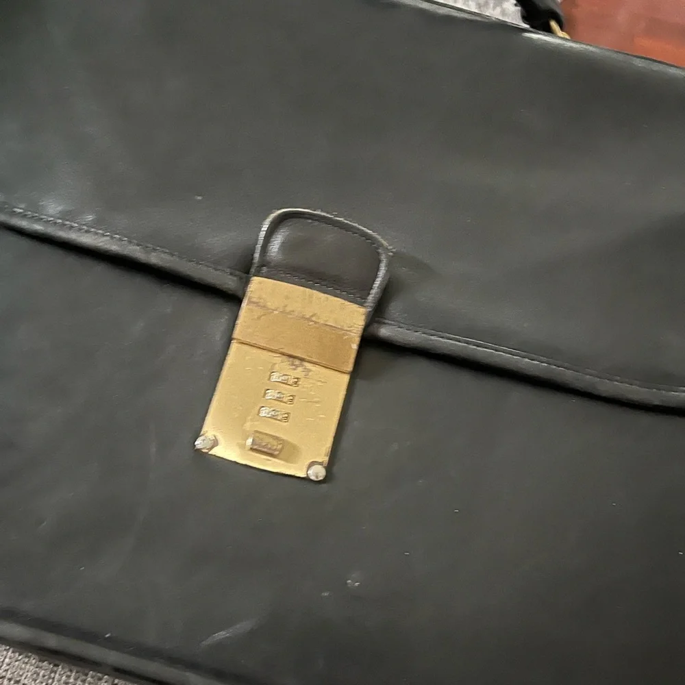 Vintage COACH 5353 Diplomat attache black leather briefcase messenger bag